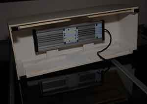 ..ein Blick in die Lichtbox auf die LED-Leiste von "daytime"