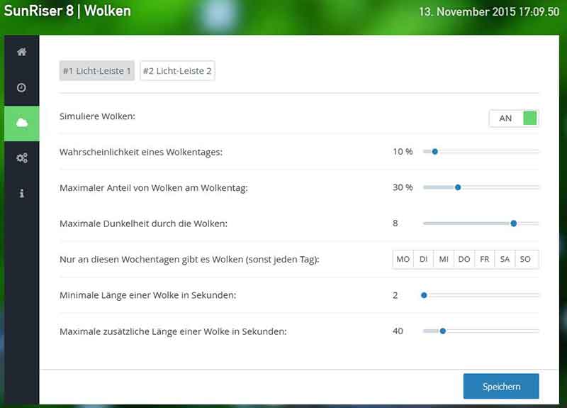 Wolkeneinstellung ..