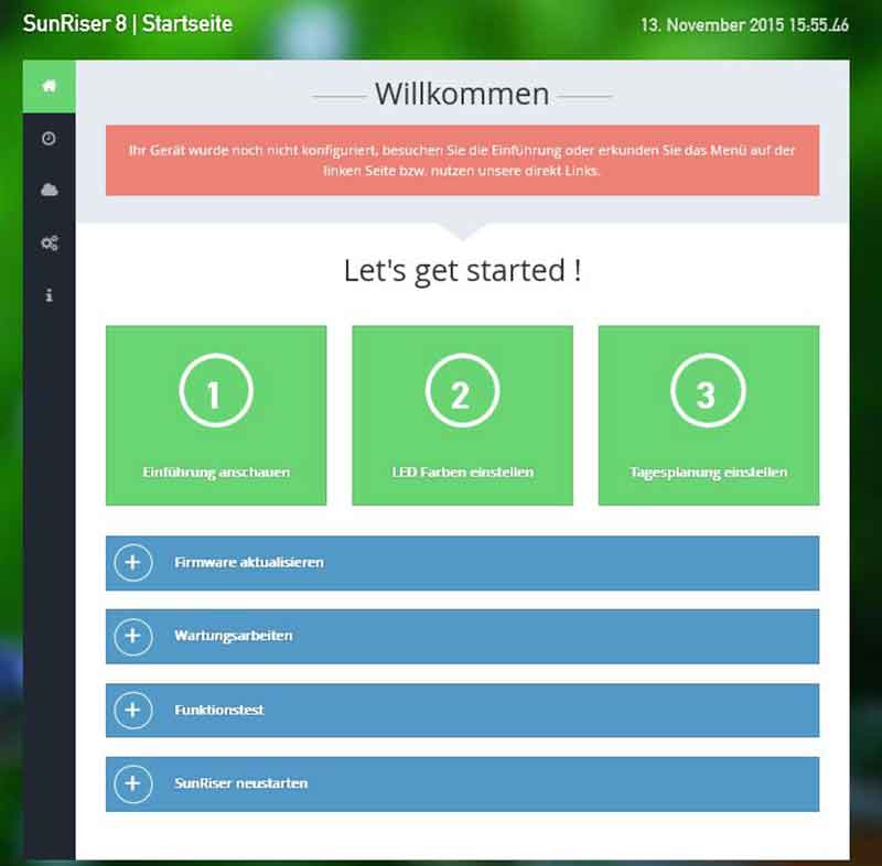 Starseite "Webinterface" ..