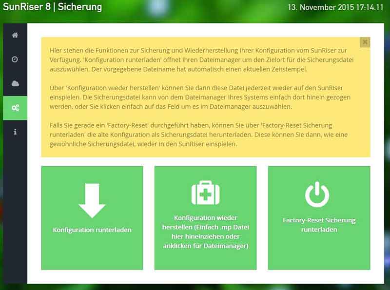 Sicherungseinstellungen