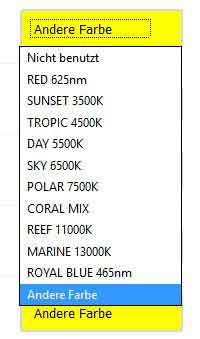 Beleuchtungszuordnung im Webinterface