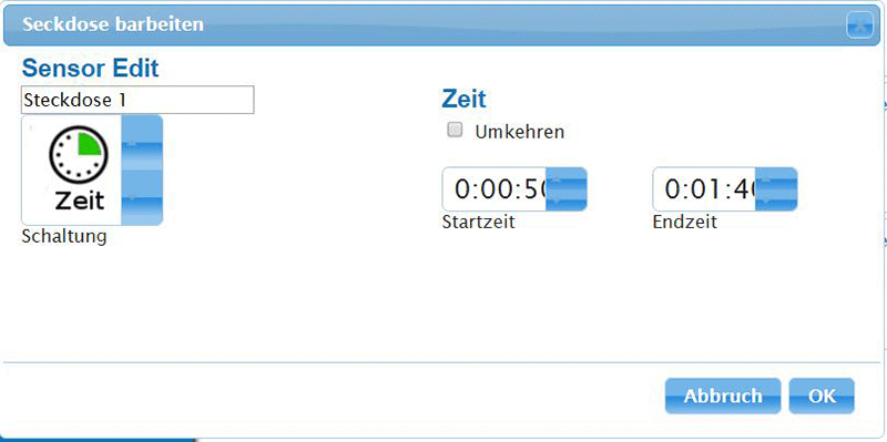 Sensorik Steckdosen 3 Schaltung 2 Zeit