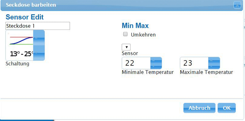 Sensorik Steckdosen 3 Schaltung 5 min max